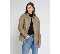 Lederjacke MUSTANG "31022112", Damen, Gr. S, grau (taupe), Obermaterial: 100% Schafsleder; Futter: 100% Baumwolle; Ärmelfutter: 100% Polyester, Jacken (24693754-S) taupe