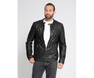Lederjacke MUSTANG "31022124", Herren, Gr. XXL, schwarz, Obermaterial: 100% Leder; Futter: 100% Baumwolle; Ärmelfutter: 100% Polyester; Taschenfutter: 100% Polyester, Jacken (92836810-XXL) schwarz