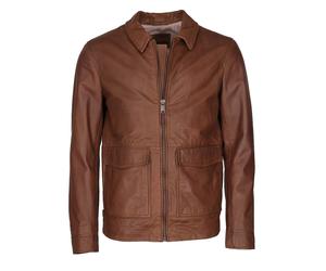 Lederjacke MUSTANG "31022130", Herren, Gr. S, rot (oxifire), Obermaterial: 100% Lammleder. Innenfutter: 100% Polyester. Ärmelfutter: 100% Polyester, Jacken (26855120-S) oxifire