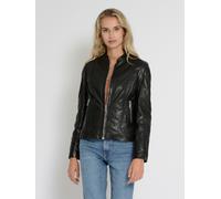 Lederjacke MUSTANG "31022227", Damen, Gr. S, schwarz, Obermaterial: 100% Lammleder; Innenfutter: 90% Baumwolle, 10% Polyester; Ärmelfutter: 100% Polyester; Wattierung: 100% Polyester, Jacken (55507012