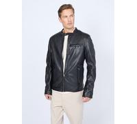 Lederjacke MUSTANG "31022249", Herren, Gr. L, schwarz, Obermaterial: 100% Lammleder; Futter: 100% Baumwolle; Ärmelfutter: 100% Polyester, ohne Bündchen, Jacken (38217641-L) schwarz