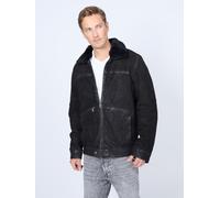 Lederjacke MUSTANG "31022266", Herren, Gr. XL, schwarz, Obermaterial: 100% Schafsleder; Ärmelfutter: 100% Polyester; Futter: 100% Polyester; Kragen: 100% Lammfell, ohne Bündchen, Jacken (42040606-XL) 