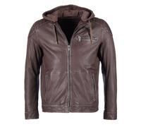 Lederjacke MUSTANG "31023163", Herren, Gr. 3XL, braun (schwarz braun), Obermaterial: 100% Schafsleder; Futter: 60% Baumwolle, 40% Polyester; Ärmelfutter: 100% Polyester; Kapuze: 55% Baumwolle, 45% Pol