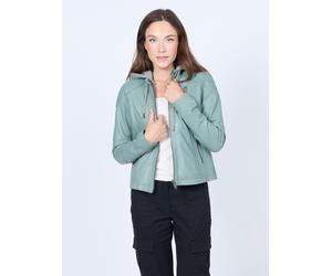 Lederjacke MUSTANG "31023237", Damen, Gr. XS, blau (pigeon), Obermaterial: 100% Lammleder. Innenfutter: 100% Baumwolle. Ärmelfutter: 100% Polyester. Kapuze 90% Baumwolle, 10% Polyester, Jacken (317589