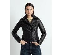 Lederjacke MUSTANG "31024851", Damen, Gr. XL, schwarz, Oberstoff: 100% Lammnappaleder. Futter: 100% Baumwolle. Ärmelfutter: 100% Polyester. Taschenfutter: 100% Baumwolle. Wattierung: 100% Polyester. K