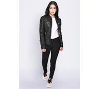 Lederjacke MUSTANG "Amilia", Damen, Gr. S, schwarz, Obermaterial: 100% Lammleder; Futter: 100% Baumwolle; Ärmelfutter: 100% Polyester, Jacken (89634346-S) schwarz