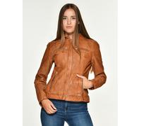 Lederjacke MUSTANG "Amilia", Damen, Gr. XL, braun (cognac), Obermaterial: 100% Lammleder. Futter: 100% Baumwolle. Ärmelfutter: 100% Polyester, Jacken (81033549-XL) cognac