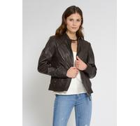 Lederjacke MUSTANG "Blanca" Gr. M, braun (dark brown) Damen Jacken (35830619-M) dark brown