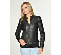 Lederjacke MUSTANG "Maria", Damen, Gr. S, schwarz, Obermaterial: 100% Lammleder; Futter: 100% Baumwolle; Ärmelfutter: 100% Polyester, Jacken (30197503-S) schwarz
