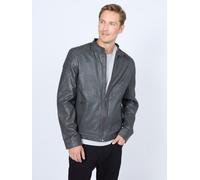 Lederjacke MUSTANG "Max", Herren, Gr. 3XL, grau (anthra), Obermaterial: 100% Lammleder; Innenfutter: 100% Baumwolle; Ärmelfutter: 100% Polyester, ohne Bündchen, Jacken (42457358-XXXL) anthra