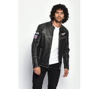Lederjacke MUSTANG "Uwe", Herren, Gr. M, schwarz, Obermaterial: 100% Lammleder; Futter: 100% Baumwolle; Ärmelfutter: 100% Polyester, ohne Bündchen, Jacken (55188219-M) schwarz