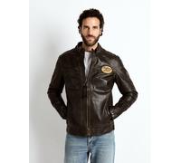 Lederjacke MUSTANG "Varberg", Herren, Gr. 3XL, braun (dunkelbraun), Obermaterial: 100% Büffelleder. Futter: 100% Baumwolle. Ärmelfutter: 100% Polyester, ohne Bündchen, Jacken (96505137-XXXL) dunkelbra