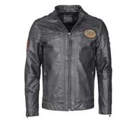 Lederjacke MUSTANG "Varberg", Herren, Gr. 3XL, schwarz, Obermaterial: 100% Büffelleder; Futter: 100% Baumwolle; Ärmelfutter: 100% Polyester, ohne Bündchen, Jacken (31950917-XXXL) schwarz