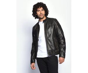 Lederjacke MUSTANG "Whyte", Herren, Gr. 3XL, braun, Obermaterial: 100% Lammleder. Innenfutter: 100% Baumwolle. Ärmelfutter: 100% Polyester, ohne Bündchen, Jacken (38218161-XXXL) braun