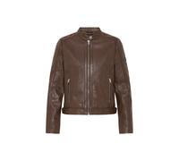 Lederjacke OXMO "Lederjacke OXDenise", Damen, Gr. 40, braun (chestnut), Obermaterial: 100% Lederfaserstoff LEAFIBTEX., Jacken (45778003-40) chestnut