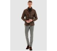 Lederjacke PIERRE CARDIN, Herren, Gr. M, braun (hellbraun), 100% Leder, kariert, normal, hoch geschlossener Ausschnitt, Jacken, in tollem Stepp-Design (51599241-M) hellbraun