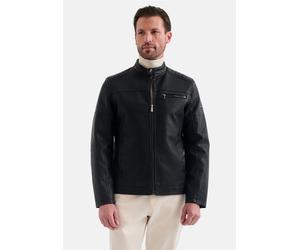 Lederjacke PIERRE CARDIN, Herren, Gr. S, schwarz, 100% Lederimitat, unifarben, normal, ohne Ausschnitt, Jacken, aus Kunstleder (90931347-S) schwarz
