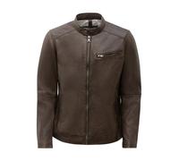 Lederjacke RICANO "Lederjacke Andre", Herren, Gr. XXL, braun, Obermaterial: 100% Lammnappaleder LANA. Futter: 100% Baumwolle CO., normal, hoch geschlossener Ausschnitt, Jacken, Handgefertigt aus echte