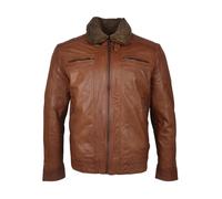 Lederjacke RICANO "Lederjacke Dino", Herren, Gr. XXL, cognac, Obermaterial: 100% Lammnappaleder LANA. Futter: 100% Polyester PES., normal, Rundhals, Jacken, Handgefertigt aus echtem Leder (60349511-XX