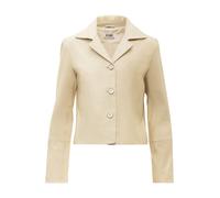 Lederjacke RICANO "Lederjacke Esther", Damen, Gr. XL, beige, Obermaterial: 100% Lammnappaleder LANA. Futter: 100% Polyester PES., normal, V-Ausschnitt, Jacken, Handgefertigt aus echtem Leder (34087222
