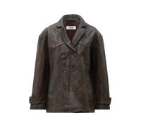 Lederjacke RICANO "Lederjacke Oceane", Damen, Gr. XL, braun, Obermaterial: 100% Lammnappaleder LANA. Futter: 100% Baumwolle CO., loose fit, V-Ausschnitt, Jacken, Handgefertigt aus echtem Leder (509155
