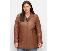 Lederjacke SHEEGO, Damen, Gr. 50, braun (cognac), 100% Leder, unifarben, Jacken (81651735-50) cognac
