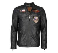 Lederjacke TOP GUN "TG20192023" Gr. 50 (M), schwarz Herren Jacken Übergangsjacken (66043533-M)