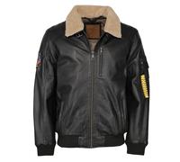 Lederjacke TOP GUN "TG20193144", Herren, Gr. 50, schwarz, Obermaterial: 100% Leder, Lamm. Futter: 100% Polyester. Ärmelfutter: 100% Polyester . Strick: 90% Polyester, 10% Elasthan, Jacken (55689406-50