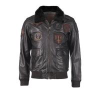 Lederjacke TOP GUN "TGJ1001", Herren, Gr. 54 (XL), braun, Obermaterial: 100% Leder, Lamm ; Futter: 100% Viskose ; Wattierung: 100% Polyester ; Kragen: Lammfell, Jacken (91235516-XL) braun