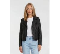 Lederjacke TRUEPRODIGY "Taja Asymmetrischer doppelreihiger Reißverschluss", Damen, Gr. L, schwarz, Obermaterial: 100% Schafsleder sheepskin., regular fit, Jacken (58037568-L) schwarz