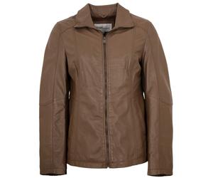 Lederjacken24 - Damen Lederjacke Lammnappa hellbraun : 38