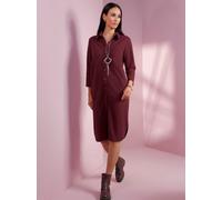 Lederkleid HEINE "Velourslederimitat-Kleid", Damen, Gr. 42, Normalgrößen, burgund, 95% Polyester, 5% Elasthan, unifarben, knielang, Kleider (10810066-42) burgund