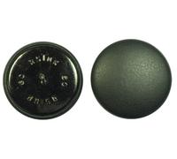 Lederknopf 38 mm schwarz Echtleder bezogen