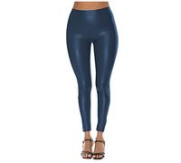 Lederleggings Damen, Leggings Für Damen Leggings Damen High Waist Leggings Sexy Fitness Leggings Kostüm Damen Leggings High Waist Thermo Latex Sport Glitzer Gym Yoga Leggings Damen(Marine,XL)