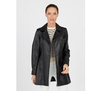 JCC Ledermantel 31020128 40, Normalgrößen schwarz Damen Schwarz und Weiß Modetrends Mäntel 40, Normalgrößen black