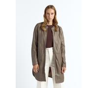 Ledermantel MAZE "4202040", Damen, Gr. XS, braun (mud), Obermaterial: 100% Lammleder; Futter: 100% Polyester, Mäntel (12451934-XS) mud