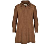 Ledermantel MAZE "42021161", Damen, Gr. S, braun (choco), Obermaterial: 100% Ziegenveloursleder; Futter: 100% Baumwolle, Mäntel (31892823-S) choco