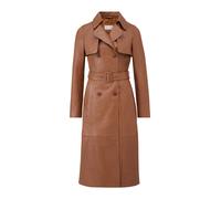 Ledermantel RICANO "Mantel Darcy", Damen, Gr. M, cognac, Obermaterial: 100% Lammnappaleder LANA. Futter: 100% Polyester PES., schmal, V-Ausschnitt, Mäntel, Handgefertigt aus echtem Leder (35209021-M)