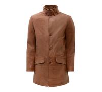 Ledermantel RICANO "Mantel Veetal", Herren, Gr. XL, braun (cognac), Obermaterial: 100% Büffelleder BL. Futter: 100% Polyester PES., normal, hoch geschlossener Ausschnitt, Mäntel, Handgefertigt aus ech