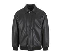 Ledermantel URBAN CLASSICS "Urban Classics Synthetic Leather Blouson", Herren, Gr. XXL, schwarz, 100% Viskose, Jacken (40500613-XXL) schwarz