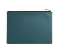 Ledermappe Leder-Business-A4-Aktenordner mit Reißverschluss, Dokumententasche, Vertragsakten-Organizer, Aktentasche, Portfolio, Tasche zur Aufbewahrung von Verträgen/Rechnungen(Dark Blue)