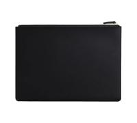 Ledermappe Leder-Business-A4-Aktenordner mit Reißverschluss, Dokumententasche, Vertragsakten-Organizer, Aktentasche, Portfolio, Tasche zur Aufbewahrung von Verträgen/Rechnungen(Black)