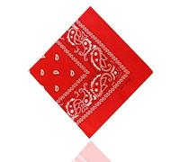 ledermodefashion 3er 6er 12 er Set Bandana Tuch versch Farben 100% Baumwolle Kopftuch Halstuch Nickituch Schal (Rot)