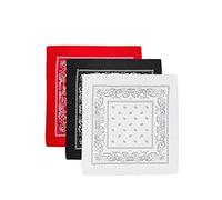 ledermodefashion 3er 6er 12 er Set Bandana Tuch versch Farben 100% Baumwolle Kopftuch Halstuch Nickituch Schal (3er Set #2)