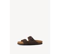 Pantolette TAMARIS, Damen, Gr. 40, dunkelbraun, Leder, unifarben, used, Basic, Schuhe Pantolette, Hausschuh, Bequemschuh mit Logo-Schriftzug, für Herren (47935423-40) dunkelbraun