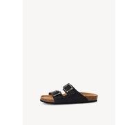 Pantolette TAMARIS, Jungen, Gr. 40, schwarz, Leder, unifarben, Basic, Schuhe Pantolette, Hausschuh, Bequemschuh mit Logo-Schriftzug, für Herren (93375203-40) schwarz