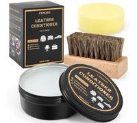 Lederpflege mit Rosshaarbürste,Farblos,100ml Lederpolitur Premium Wasserdichte Formel zum Erweichen und Glänzen für Lederpflege Ledercouch,Lederschuhe Pflege,Kunstleder,Sattelseife für jede Farbe