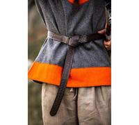 Lederringgürtel mit durchgehender keltischer Prägung Schwarz 190 cm