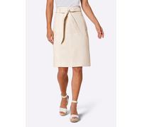 Lederrock CREATION L PREMIUM, Damen, Gr. 50, beige (elfenbein), 100% Lammnappaleder, unifarben, knielang, Röcke (55103357-50) elfenbein