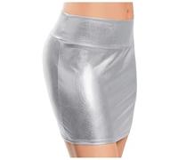 Lederrock Damen Female Bleistiftrock Lederrock PU Hohe Taille Lederröcke für Frauen Damen PU Mini Rock Leather Skirt Enger Kurzer Rock Wickelrock Kurz Kunstlederrock (XL)